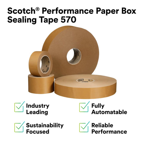 Three rolls of Game Changing Paper Box Sealing Tape 570 1.9 Inch By 55 Yard Brown Recycle Compatible For Packaging Shipping And Moving
