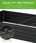 Close-up of 2 Pack Galvanized Raised Garden Bed Kit 12 Ft Long 2 Ft Wide 1 Ft High Backyard Ready Planter Boxes with stabilizing bars