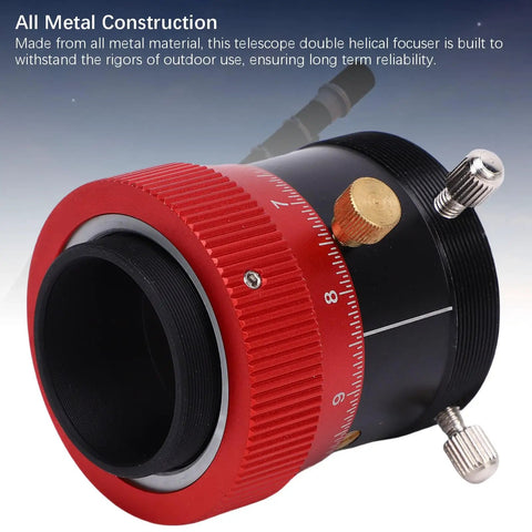 Double Helical Focuser For Telescopes Pro Grade Aluminum Alloy Focus Mechanism With 10mm Stroke and red focus knob