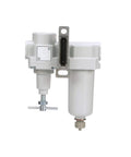 Air Filter Regulator Combo Three Quarter Inch NPT With T Handle Manual Drain Heavy Duty Metal Bowl Ten Micron Element Zero To One Hundred