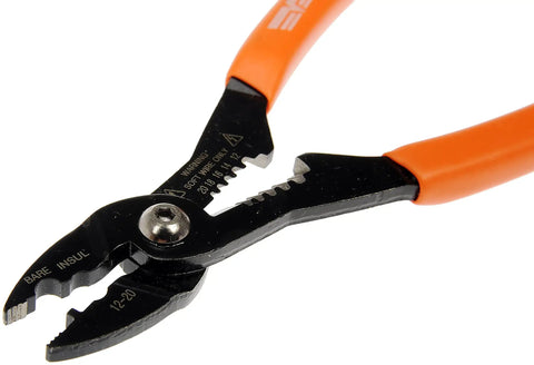 4 In 1 Wire Crimper And Stripper For Quick Clean Pro Grade Electrical Connections With Heat Shrink Ready Terminals tool with orange handles
