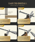 Installation instructions for 10 Pack Brushed Gold Cabinet Handles With Seven And A Half Inch Hole Center Drawer Pulls.