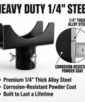 2 In 1 Bottle Jack Adapter With Triple Lock For Three To Four Inch Round And Two Inch Square Axle Tubes Heavy Duty Steel