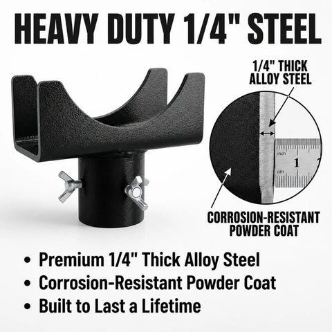 2 In 1 Bottle Jack Adapter With Triple Lock For Three To Four Inch Round And Two Inch Square Axle Tubes Heavy Duty Steel