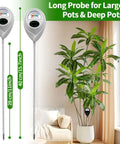Deep Probe Soil Moisture Meter With 11.02 Inch Long Sensor For Indoor Outdoor Plants Hygrometer Water Monitor Indicator Pro Grade Two Pack Great For Large Pots Flowers Gardening Farming