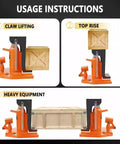 Rock Solid Hydraulic Claw Jack Featuring Dual Lift Capacities And Fast Spring Reset for lifting crates and heavy equipment.