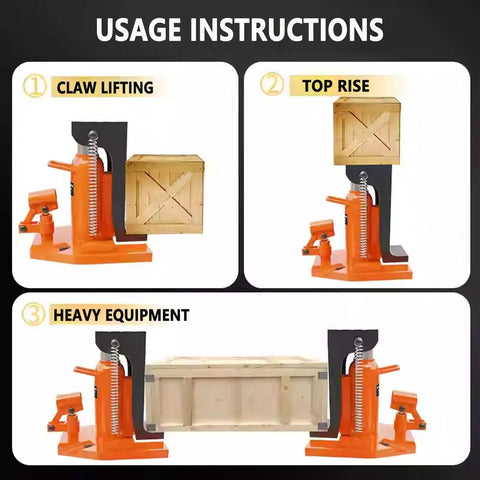 Rock Solid Hydraulic Claw Jack Featuring Dual Lift Capacities And Fast Spring Reset for lifting crates and heavy equipment.