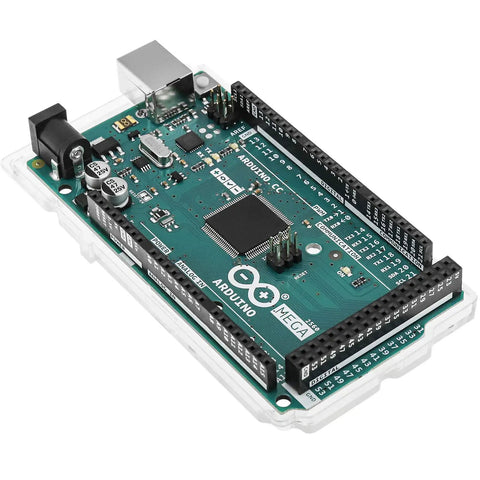 Mega 2560 Rev 3 Microcontroller Board With ATmega2560, 16MHz Clock, 54 Digital I O Pins, USB, IDE compatible for projects.