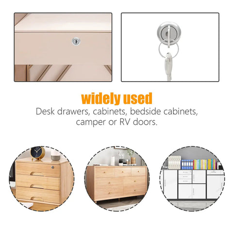 Top Notch Two Pack Seven Eighth Inch Cabinet Cam Locks Keyed Alike Nickel Drawer And Rv Storage Hardware Built Tough For No Sweat Setup And Reliable Daily Grind