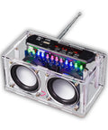 Radio DIY Soldering Kit Dope For Advanced Audio Projects With Transparent Acrylic Speaker Shell High Power Speaker LED Flashing Lights