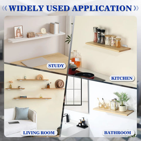 Heavy Duty L Shelf Brackets Built Tough 6 Inch Hidden Mount Corner Wall Shelves Supports One Fifth Inch Thick Metal White 4 Pack