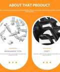 Close-up of black manganese steel cam locks and fasteners from the Legit Solid Furniture Connectors And Heavy Duty Hidden Fastener Clip Kit.