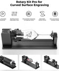 Falcon 10W Laser Engraver With Air Assist And Rotary Roller showing curved glass engraving setup