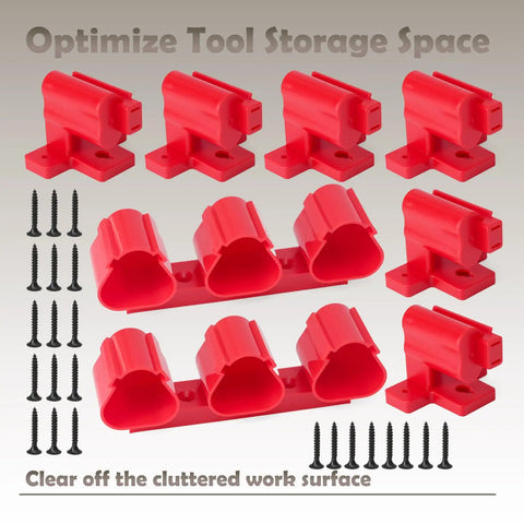 Tool Holder and Battery Mount for Milwaukee M12 12V Tools Wall Mount Hanger Kit Plastic Organizer with 22 Screws