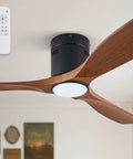 52 Inch Ceiling Fan With Lights And Remote Modern Flush Mount 3 Color Temperatures LEDs Quiet DC Motor 6 Speed Settings Timer