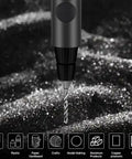 Close-up of a Slick Mini Electric Screwdriver 11 In 1 Cordless Drill Kit With 8 Bits One Touch Control Pen Drill.