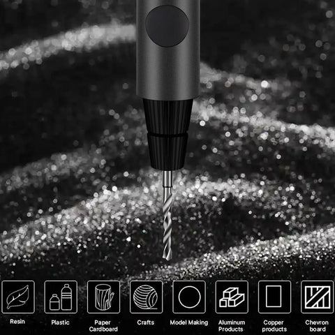 Close-up of a Slick Mini Electric Screwdriver 11 In 1 Cordless Drill Kit With 8 Bits One Touch Control Pen Drill.