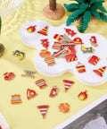Firefighter Enamel Charms Set 30 Pieces In 15 Styles For DIY Jewelry Making Necklaces And Keychains Fire Truck Helmet Extinguisher Boots Hose And More Metal Charms In Vibrant Colors on display.