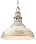 Kinsley Pendant Light In Aged Galvanized Steel For Farmhouse And Rustic Kitchen Island Ceiling Fixture Pendant Lighting