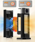 Cutaway view of Portable 1500W Indoor Space Heater With Remote, 15.5 Inch Tall Tower Heater, showcasing heating elements.