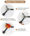 Instructions for using the Folding Food Scale for Kitchen and Travel, Digital Pocket Scale With Grab-and-Go Convenience in three steps.