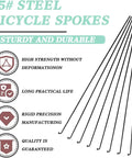 36 Pack 14G J Bend Bicycle Spokes With Brass Nipples Black Steel Universal Fit for MTB Ebike Mountain Road City Bikes