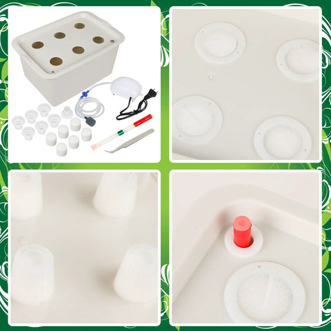 DIY Indoor Hydroponics Grow Kit With Self Watering System Includes Planting Box Buoy Air Pump Bubble Stone and Baskets