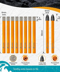 Image of Diamond Drill Bits Kit Must Have For Ceramic Tile And Stone All In One Dry Bits 6mm 8 Pack and Carbide Bits 6mm 2 Pack.