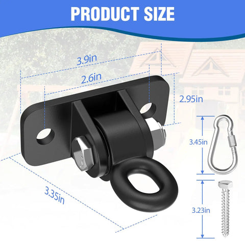 Heavy Duty Swing Hangers With Bearing For Indoor Outdoor Use Porch Swing Hanging Kit With Quiet Smooth Rotation Swirl Bearing Design Mount Hardware Brackets Hooks For Tree Ceiling Gym Yoga Hammock And More 2Pack Black