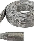 Pro Grade Heavy Duty Tinned Copper Braided Sleeving For Cable Shielding Flexible EMI RFI Wire Mesh Three Quarters Inch Flat