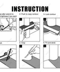 Instruction steps for using Contour Gauge Tool With Lock 5 Inch And 10 Inch Measuring Scribe For Precise Profile Duplication.
