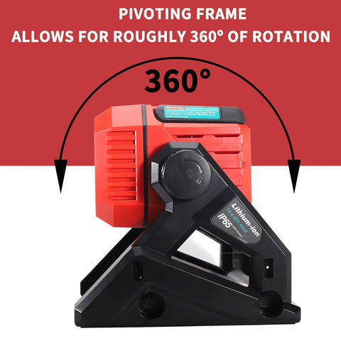35W 5000LM Corded and Cordless Work Light with 360° pivoting frame for job sites