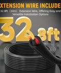32.8ft extension wire for 12 Pod White Rock LED Underglow Lights Kit 6000K Pure White IP68 Waterproof For Trucks, SUVs, UTVs, ATVs
