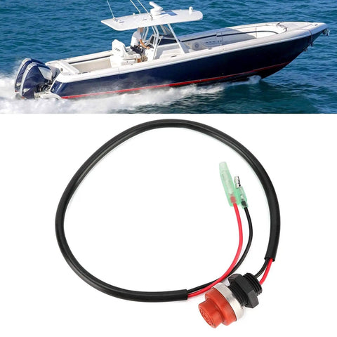 Keyless Start Stop Switch For Outboard Marine Engines, Round Push Button Ignition With 45cm Wire, No Key Needed, ABS Construction