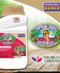 Deadbug Brew Insecticide Concentrate For Outdoor Gardens 32 oz bottle with organic label for pest control shown on wood surface