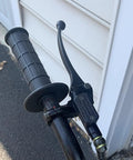 Left Hydraulic Disc Brake Master Cylinder Caliper Assembly for Baja Doodle Bug DB30 Blitz Dirt Bug Mini Bike Go Karts 97cc 2.8HP Engines Beefed Up Braking System For Serious Stopping Power, showing handle and brake lever on mini bike