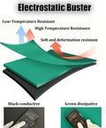 Layered view of Anti Static Soldering Work Mat For Electronics Repair And Lab Use 2mm Thick with green dissipative and black conductive layers
