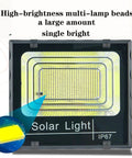 Solar Light Outdoor Garden Flood Light 150W 200W 300W Led Super Bright with high-brightness multi-lamp beads design.