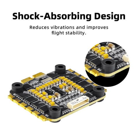 55A 4 In 1 Electronic Speed Controller for 3S to 6S Freestyle FPV Racing Drones with shock-absorbing design detail view