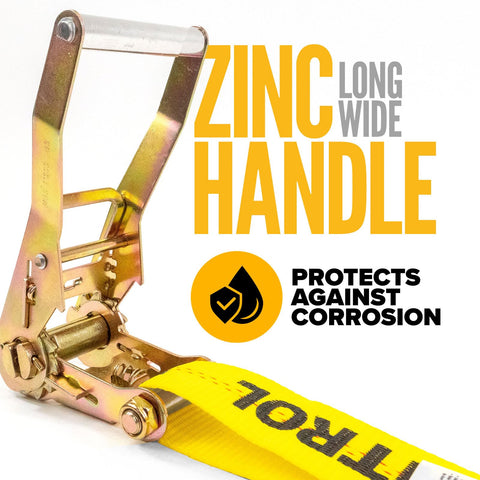 Heavy Duty 2 Inch By 12 Foot Ratchet Straps With J Hooks 4 Pack 10000 Lb Break Strength 3333 Lb Working Load Yellow Polyester Tie Downs
