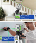 Rechargeable Self Leveling Green Laser Level With Outdoor Pulse Mode, 360 Degree Magnetic Bracket, 18 Hour Runtime, Compact Pro Grade Design, Hard Carrying Case Included, Ideal For Indoors Or Outdoors DIY Framing And Installations used on tripod for wall and stair alignment