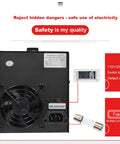 Back view of Variable DC Power Supply 0 To 30V 10A Bench Regulated Switching Power Supply with safety warning and fuse details.