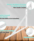 Heavy Duty White Shelf Brackets 10 Inch L Shaped Shelf Support Set With Screws And Anchors 12 Pack shown with welding and corner design