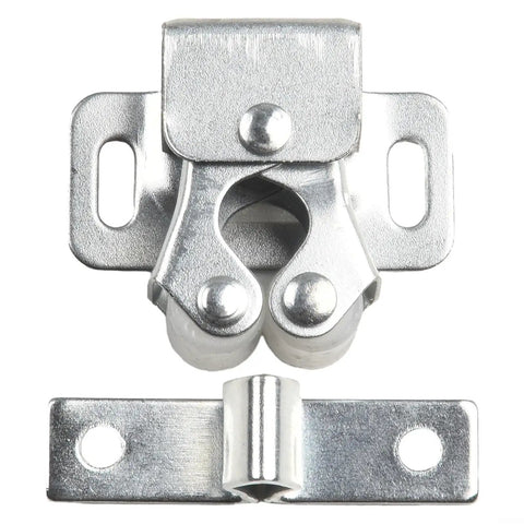 Heavy Duty Roller Catch Latch Lock For Cabinet Doors In Steel, Secure Closure For Boats, Caravans And Motorhomes, Silver Finish