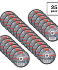 Fast Ceramic Abrasive Grain Cutoff Wheel For Metal Fabrication And Pipe Cutting, 3 Inch Diameter, .035 Inch Thick, Pack of 25