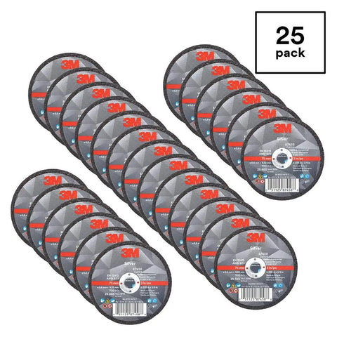 Fast Ceramic Abrasive Grain Cutoff Wheel For Metal Fabrication And Pipe Cutting, 3 Inch Diameter, .035 Inch Thick, Pack of 25