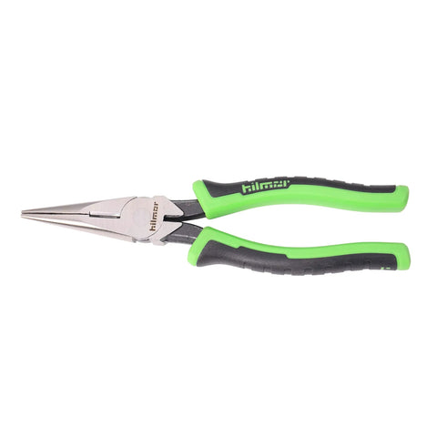 8 Inch Long Nose Pliers With Rubber Grip Handle Black And Green Needle Nose Steel With Laser Hardened Cutting Edge For Sharp Lasting Cuts Non Slip Ergonomic Grips For Pro Jobs And DIY Projects