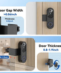 Anti Theft Video Doorbell Mount With No Drill Adjustable Bracket And Waterproof Cover, Keeps Sensor Clear, Apartment Door Camera Mount For Inward Swinging Doors, Compatible With Orbitell SnapGlow BITEPASS SearByte KyraNexo ElioVana, black metal