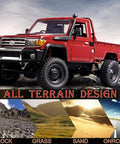 RC Beast Rock Crawler Truck 4x4 Toyota LC79 One Twelfth Scale Off Road Pickup displayed on terrain backdrop