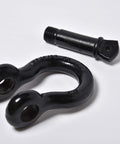 7/8 Inch Bow Shackle With 1 Inch Threaded Pin, Heavy Duty D Ring Rigging, 6.5 Ton WLL, 14,300 Lbs Rating, Forged Steel, Black Powder Coated